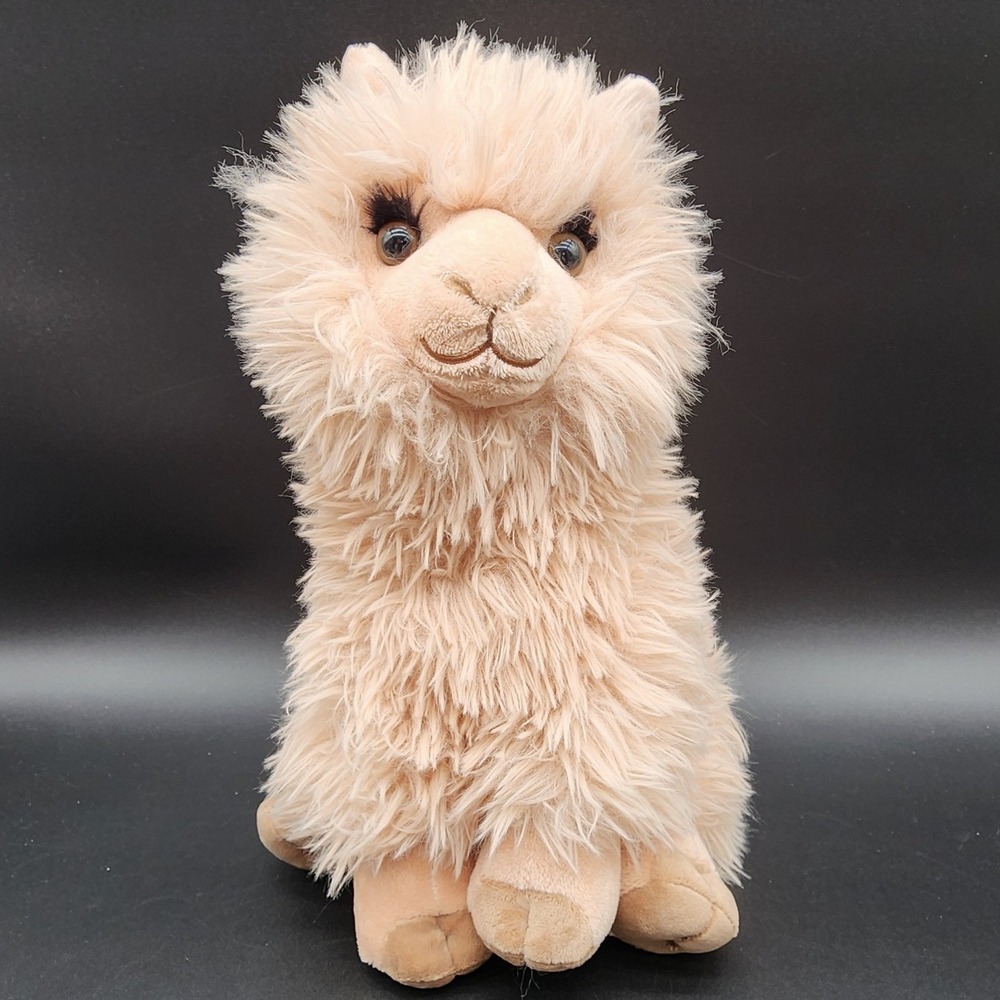 Wild Republic 12" Tan Alpaca Llama Plush Shaggy Stuffed Animal Toy Boho Decor